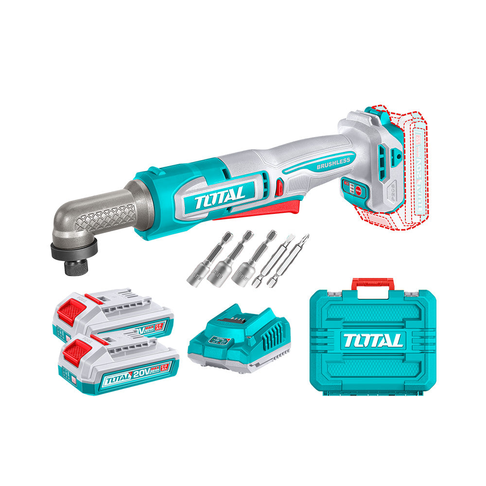TAIRLI208 Atornillador de impacto recto 1/4" con batería y cargador TOTAL