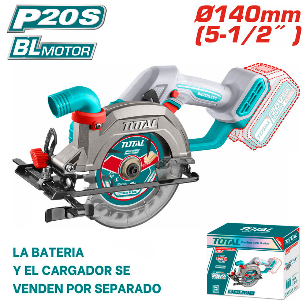 [TSLI1402] TSLI1402 Sierra circular 5 1/2" 20v con 1 Batería y Cargador 140 mm TOTAL