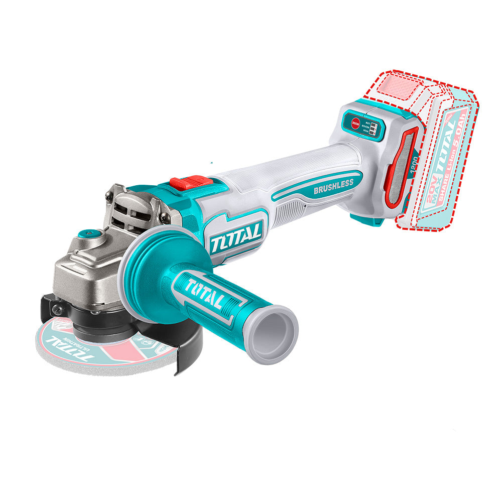 TAGLI212025 Amoladora 4 1/2" BL 20V PESADA c/ mango ANTI VIBRATORIO