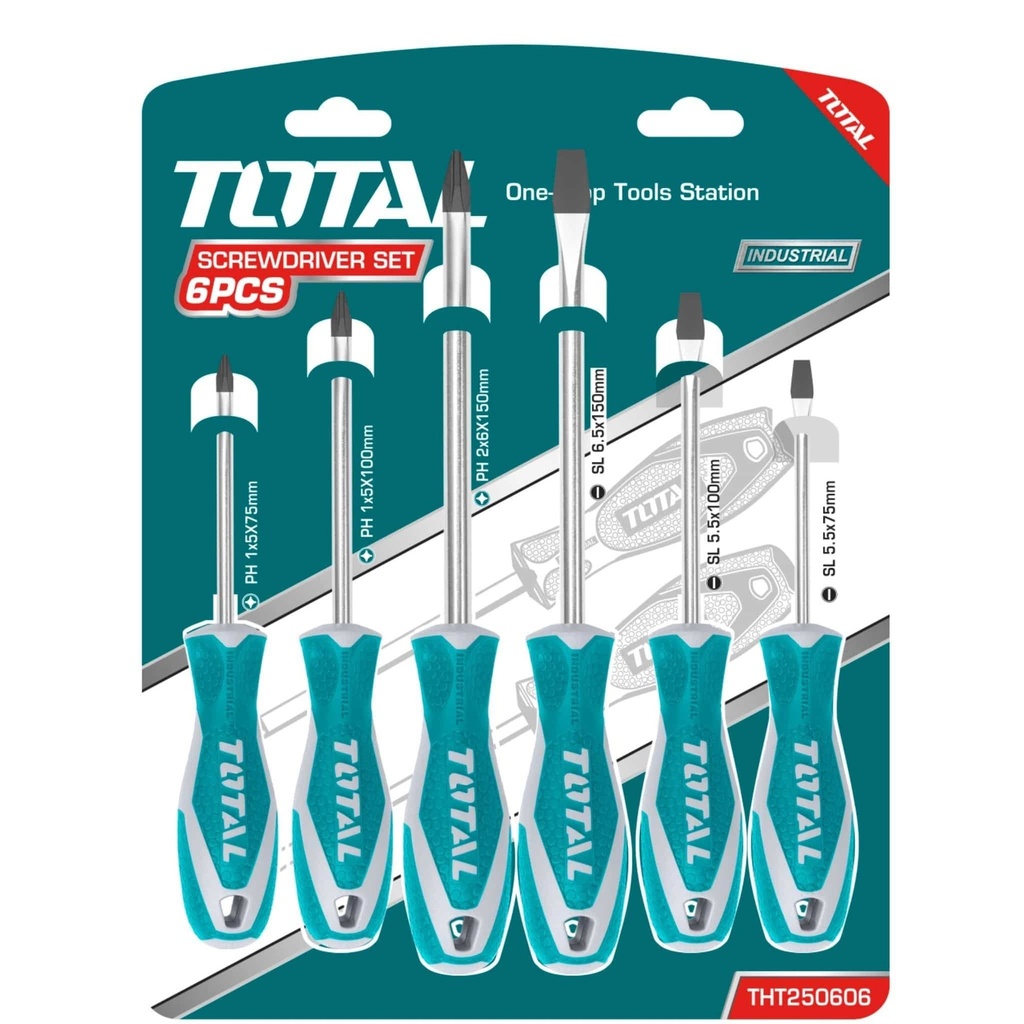 THT250606 Jgo x6pcs Destornillador INDUSTRIAL TOTAL