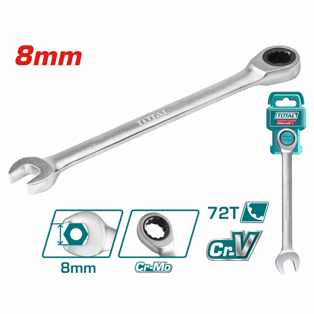 TCSPAR081 Llave con rachet 8mm TOTAL