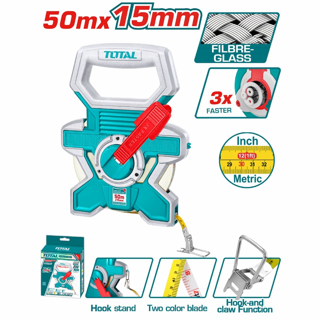 [TMTF18506] TMTF18506 Cinta métrica de fibra 50mx15mm