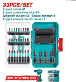 TACSDL63306 Jgo x33pcs Punteras de impacto TOTAL