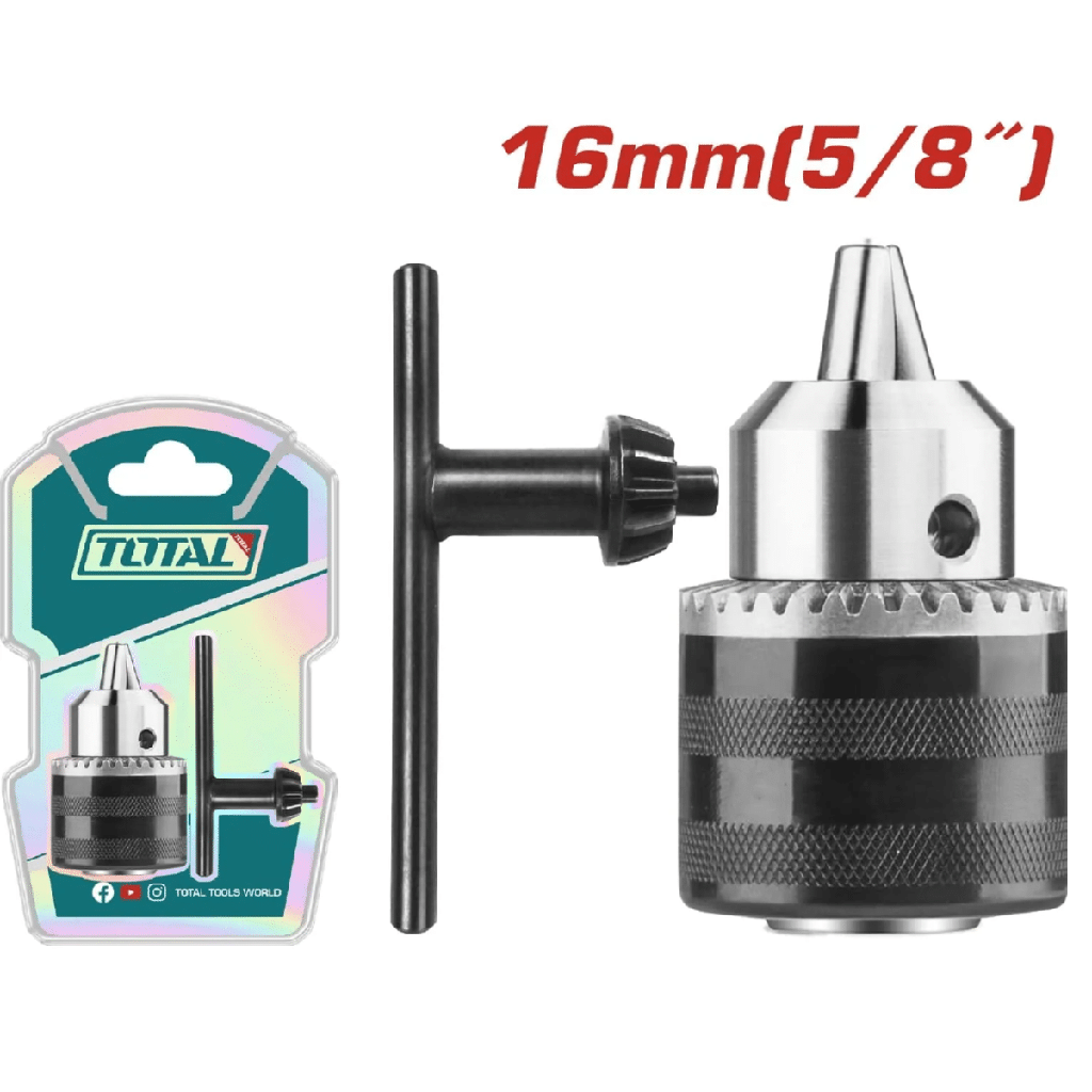 TAC451601 Chuck 16 mm con llave TOTAL