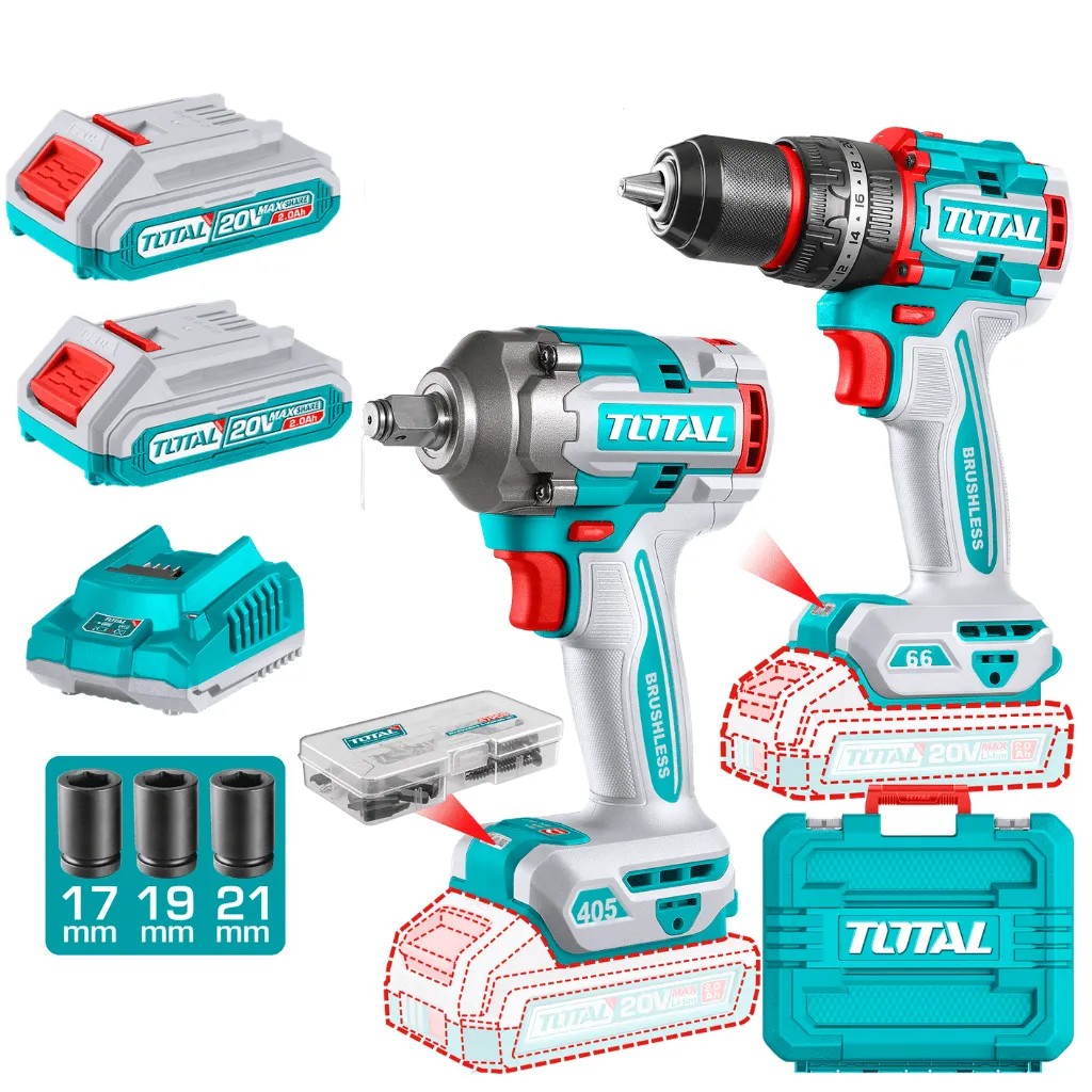 [TCKL120286] TCKL120286  Combo Taladro y Pistola Impacto 405 N 20v en MALETA
