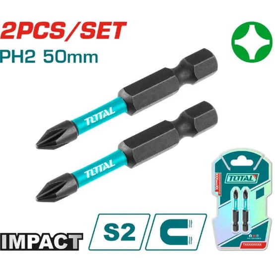 [TACIM71PH250] TACIM71PH250  Jgo x2pcs Puntas de destornillador de impacto 50 mm