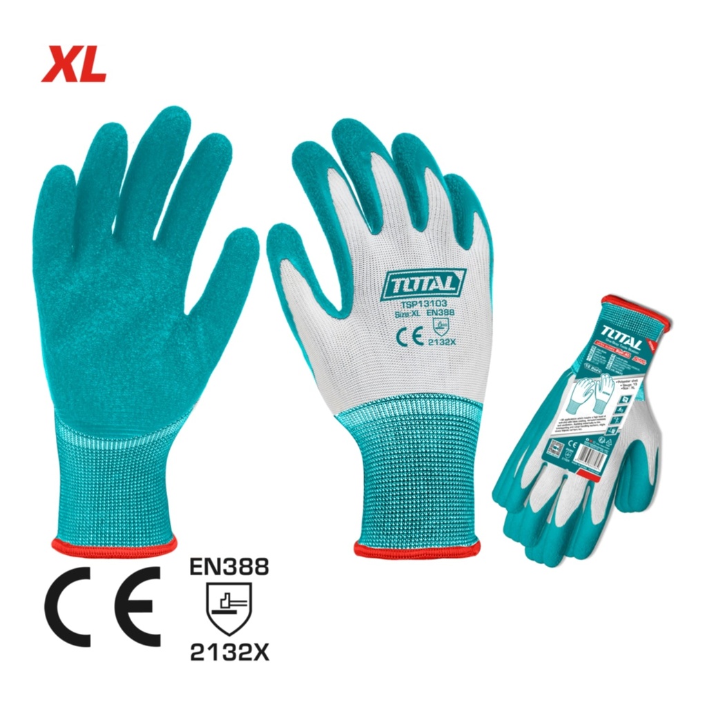 TSP13103 GUANTES DE LATEX XL (AZUL TOTAL/GRIS) TOTAL