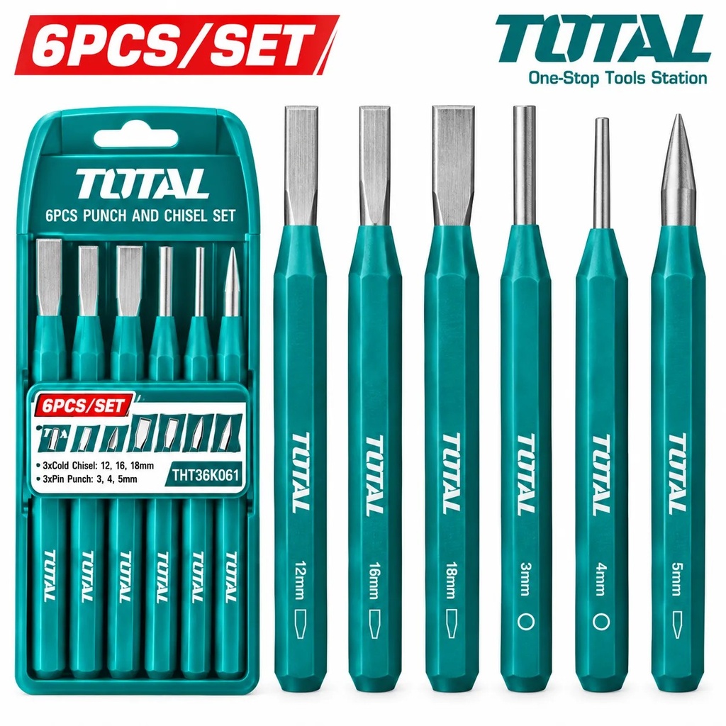 THT42K0606  [THT42K0606] Jgo x6pcs cinceles y punzones fríos