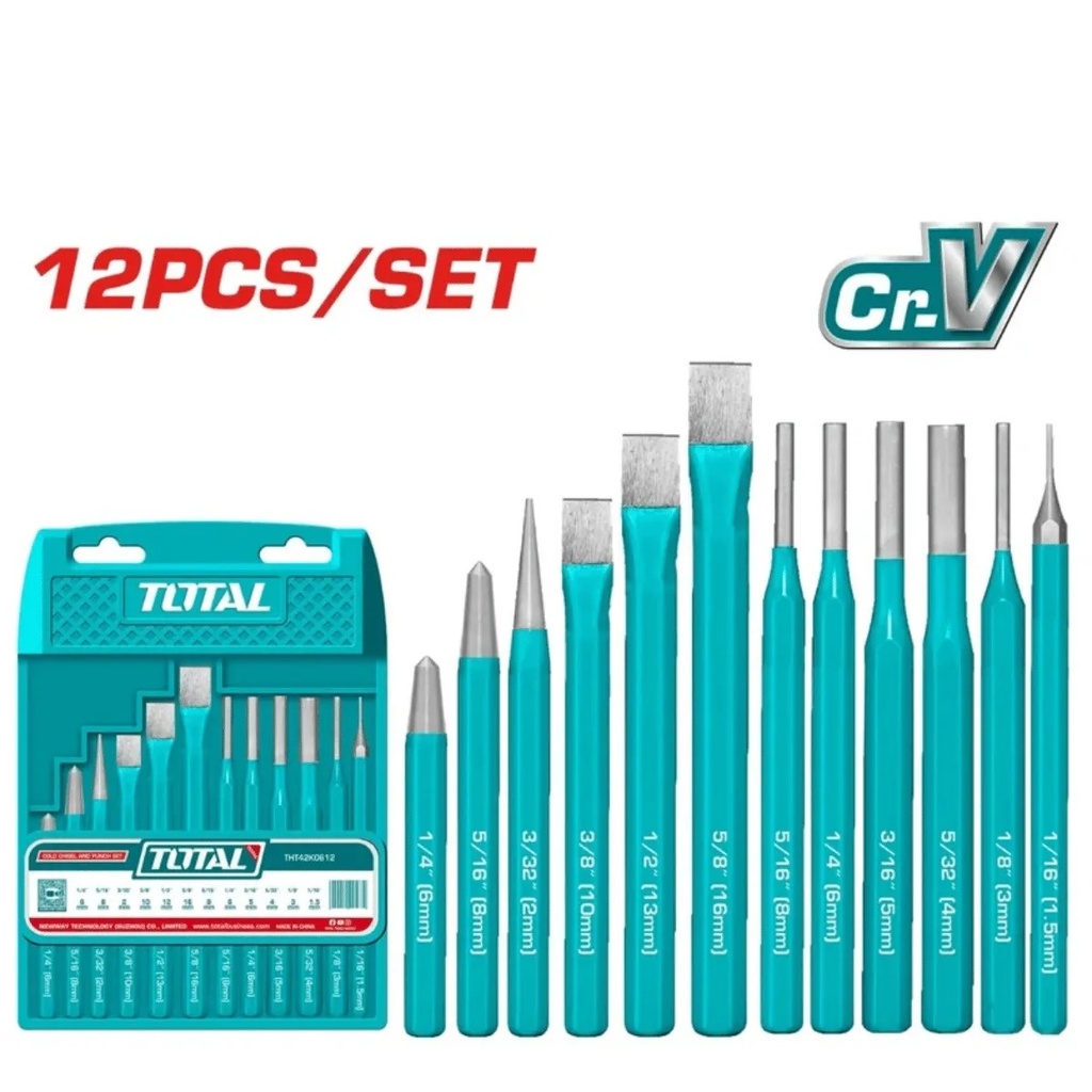 THT42K0612  [THT42K0612] Jgo x12pcs cinceles y punzones fríos