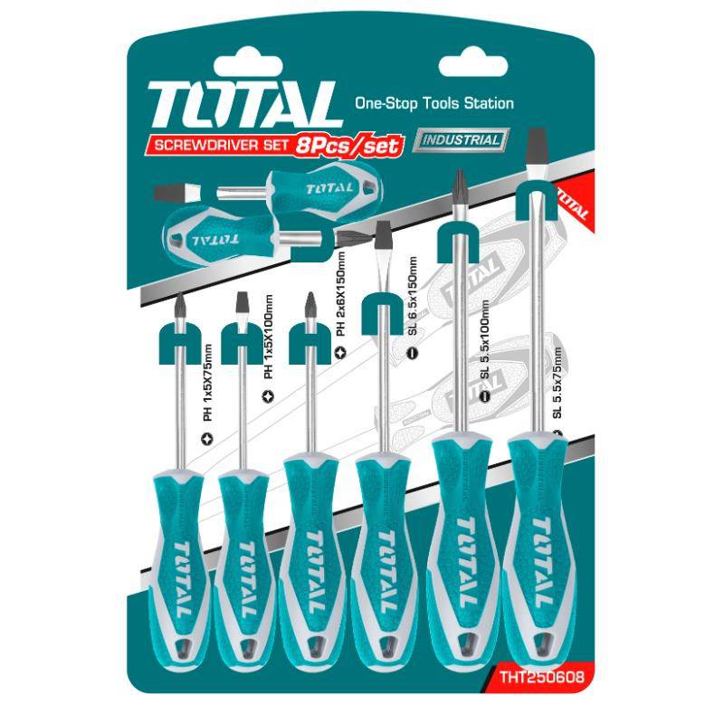 [THT250608] THT250608 Jgo x8pcs Destornillador TOTAL