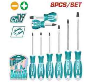 THT250608 Jgo x8pcs Destornillador TOTAL