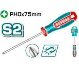 TSDPH0075 Desarmador Plano PH0x75mm TOTAL