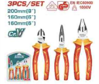 THT2K0302 Jgo. 3 pcs Alicate Dielectrico INDUSTRIAL TOTAL