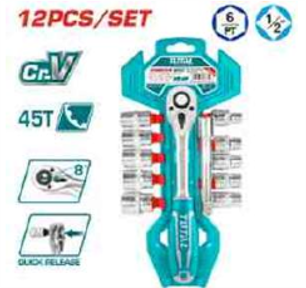 THT141121 Jgo x 12pcs Dados 1/2" con chicharra TOTAL