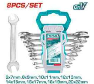 THT102386 Jgo x 8 pcs Llave Corona Corona 6-22mm TOTAL