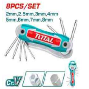 THT1061836 Jgo Tipo Llavero Bola x8pcs 2-8mm TOTAL