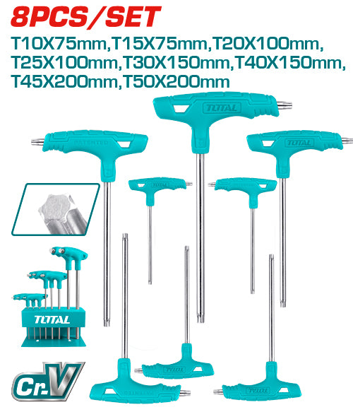 [THHW80836] THHW80836 Jgo x 8pcs LLave T Torx TOTAL