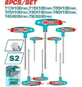 THHW80836 Jgo x 8pcs LLave T Torx TOTAL