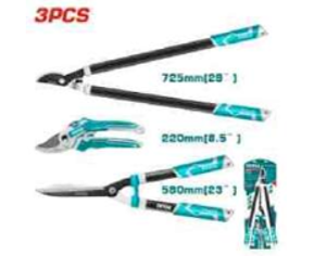 THT1576033 Jgo 3 pcs Tijeras para jardinería TOTAL