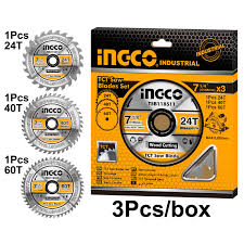 TSB51852153 SET DE DISCOS DE SIERRA 7 1/4 3PIEZAS INGCO
