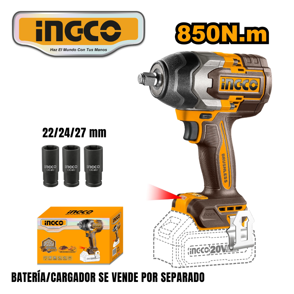 [CIWLI20851] CIWLI20851 LLAVE DE IMPACTO INALAMBRICO 20V 850N.m INGCO