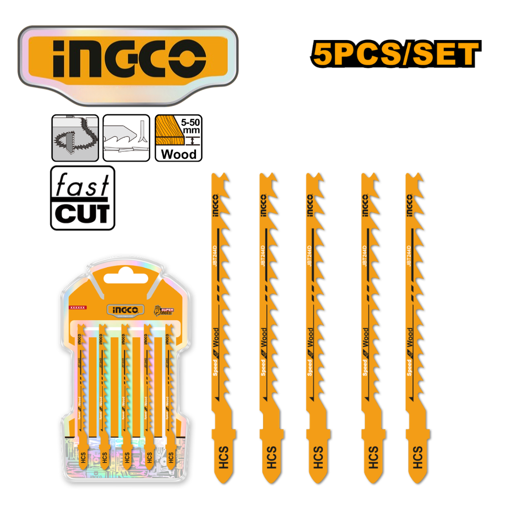 [JBT244D] JBT244D JUEGO 5 HOJAS PARA SIERRA DE CALAR MADERA INGCO