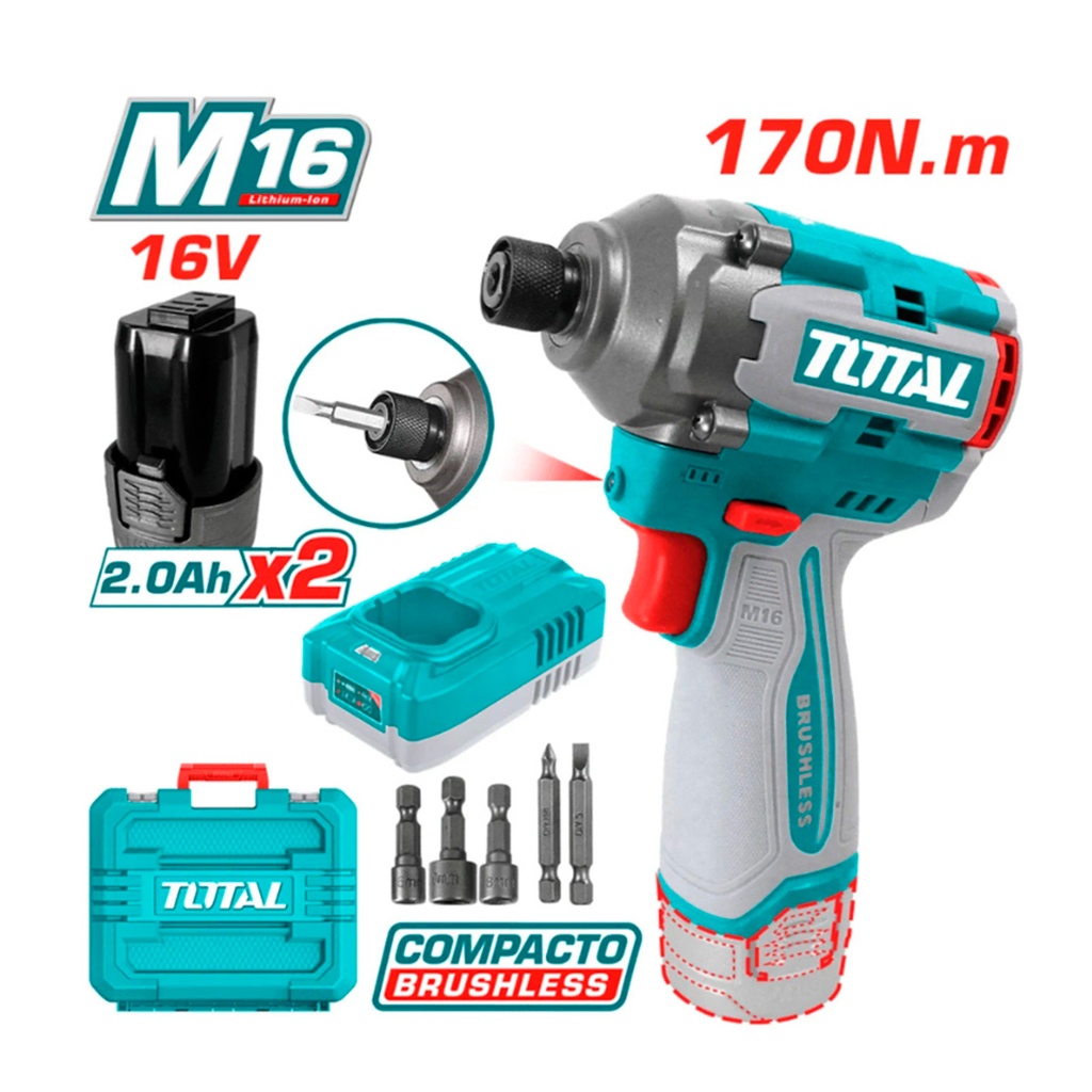 [TIRLI16178] TIRLI16178 Atornillador de Impacto 16V TOTAL