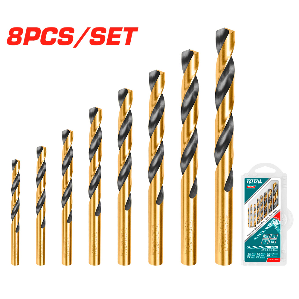 TACSD0801 Jgo x 8pcs Broca para metal TOTAL