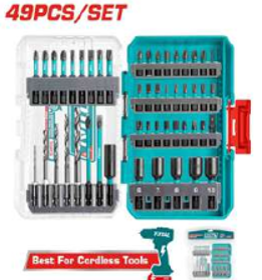 TACSDL24906 Jgo x49pcs Punteras de impacto y brocas TOTAL