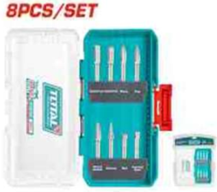 TACSDL10801 Jgo x8pcs Broca rotativa de tungsteno TOTAL