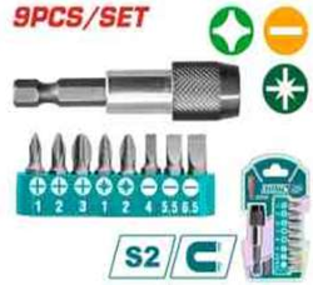 TACSD3091 Jgo x 9pcs Sujetador de Punteras Imantados TOTAL