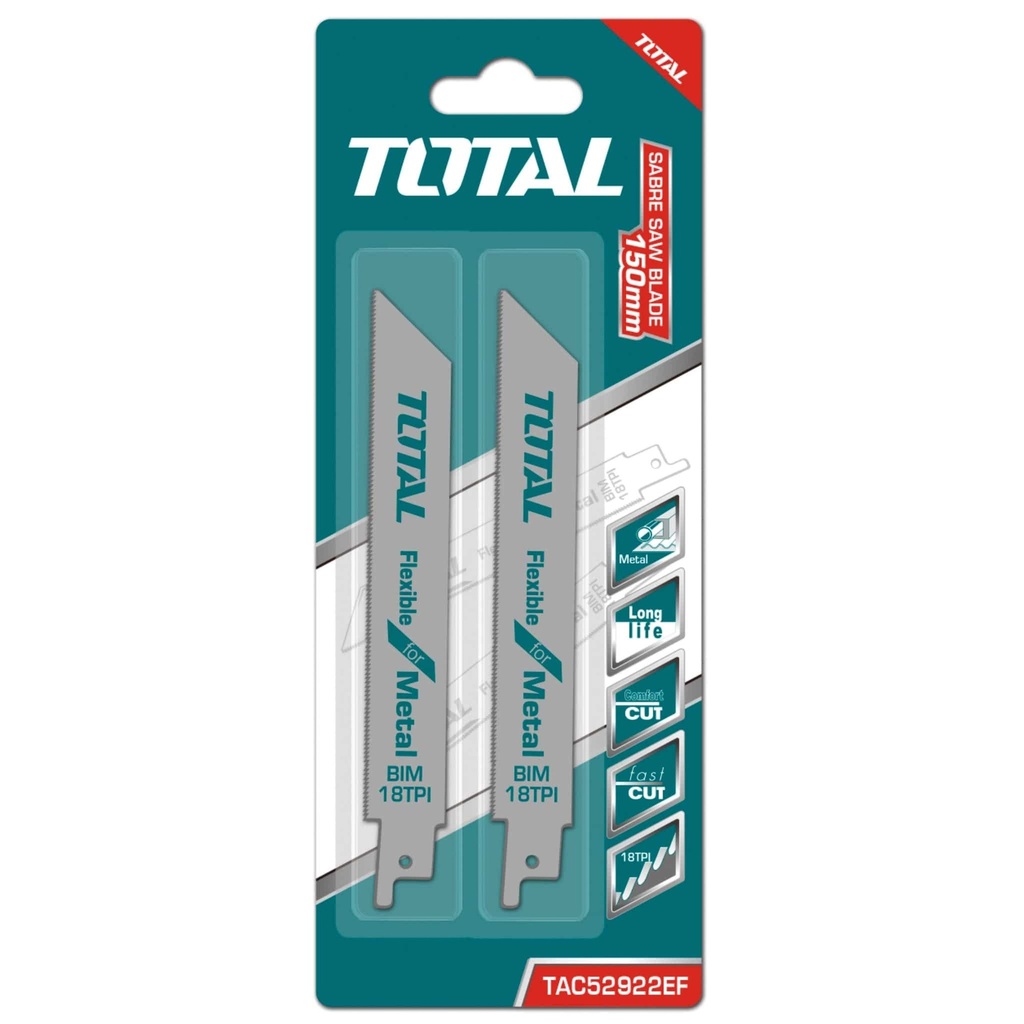 [TAC52922EF] TAC52922EF CUCHILLAS PARA SIERRA ELECTRICA 150X19X0.9MM 18TPI BI METAL PARA METALTOTAL