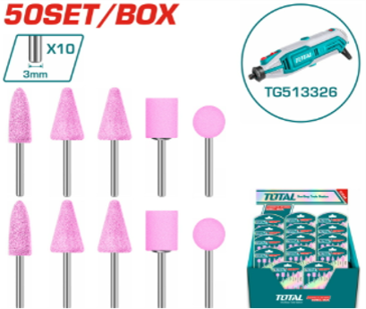 TAKB1012 KIT DE PIEDRAS PARA RECTIFICADOR 10PZS EJE:3MMTOTAL