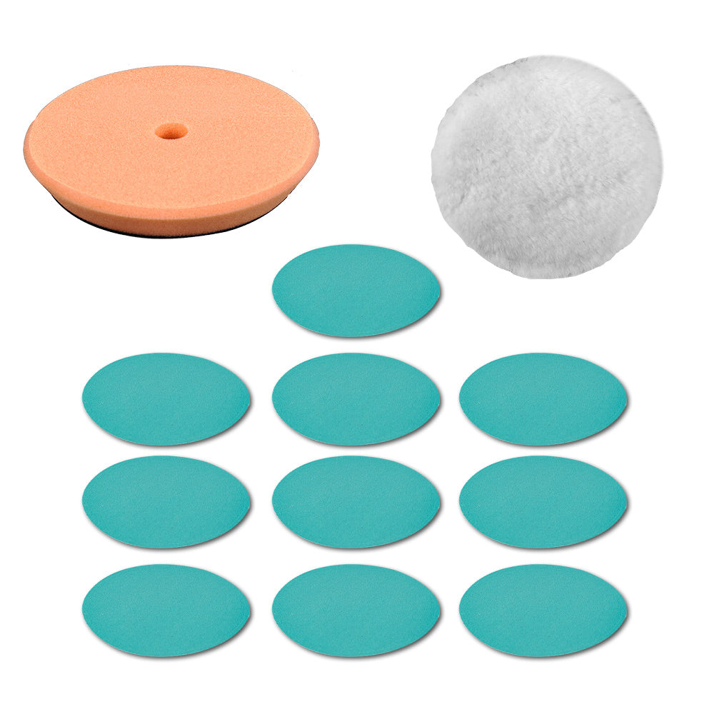 [TAC15012] TAC15012 Jgo x12pcs de Base, lijas y mota para pulidora TOTAL