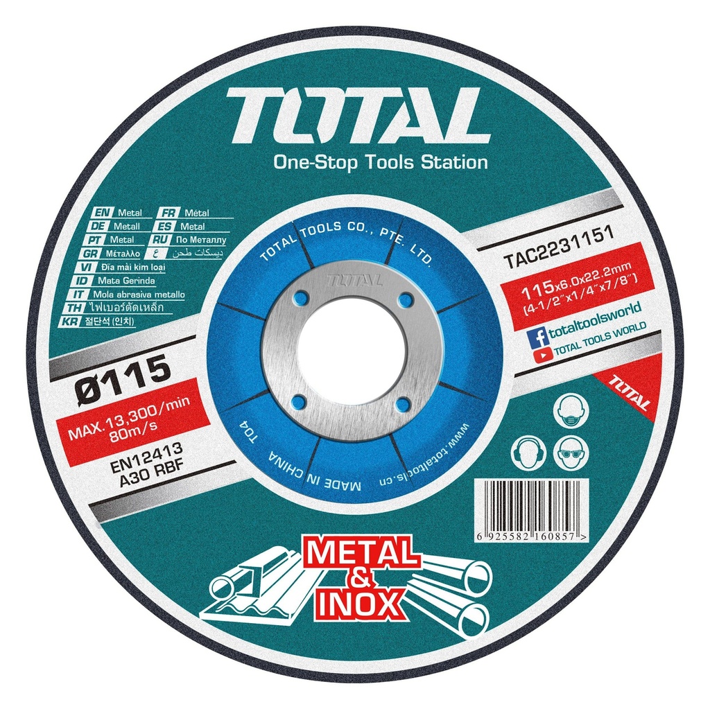 [TAC2231151] TAC2231151 Disco desbaste para METAL 4 1/2" X 6.0mmTOTAL