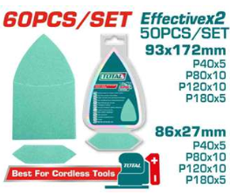 TAC938660 Jgo x60pcs Lijas cuadradas y triangular TOTAL