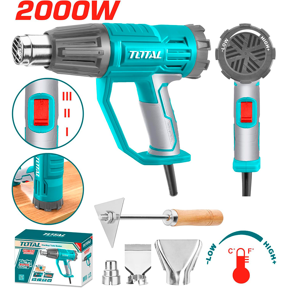 TB20045 Pistola calor 2000W INDUSTRIAL con regulador giratorio TOTAL