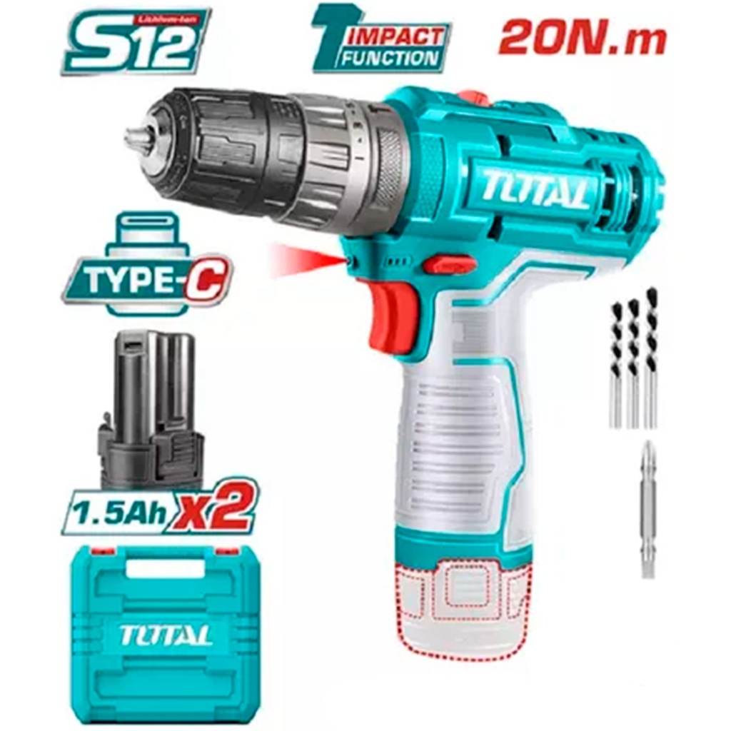 [TIDLI12202] TIDLI12202 Atornillador 12v con percutor ENTRADA C TOTAL