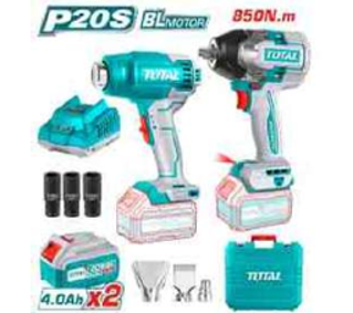 TOSLI240489 Mega Combo Llave de Impacto 1/2" 800N.m. + Pistola de calor 20VTOTAL