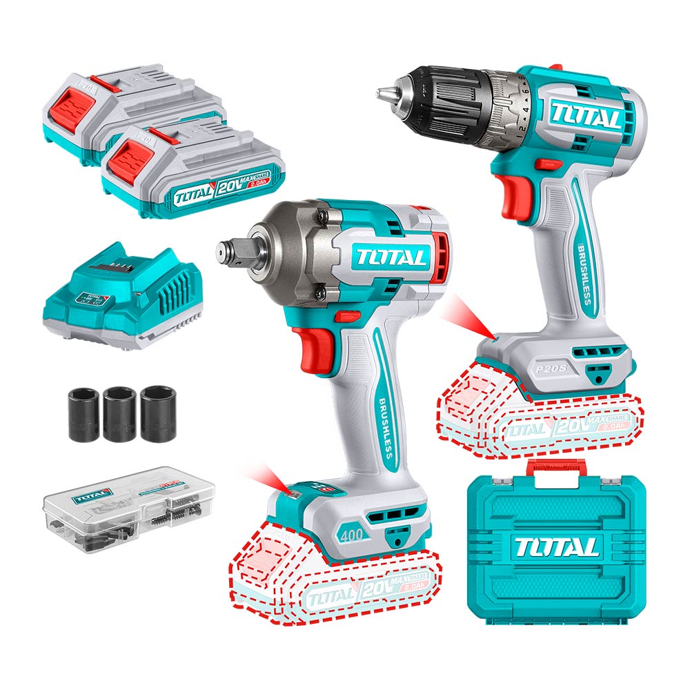 [TCKLI20271] TCKLI20271 Combo Atornillador y Pistola Impacto 20v en MALETA TOTAL