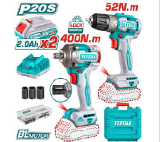 TCKLI20271 Combo Atornillador y Pistola Impacto 20v en MALETATOTAL