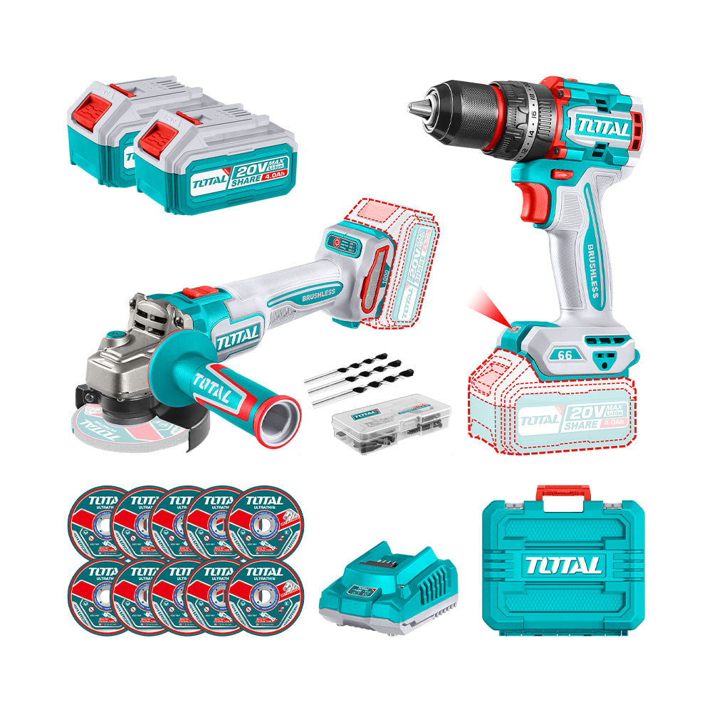 [TCKLI20273] TCKLI20273 Combo Taladro y Amoladora BRUSLESS 20V INDUSTRIAL TOTAL
