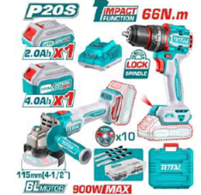 TCKLI20273 Combo Taladro y Amoladora BRUSLESS 20V INDUSTRIALTOTAL