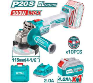 TAGLI211541 Amoladora BRUSHLESS 20V. con 1 Batería y en MALETATOTAL