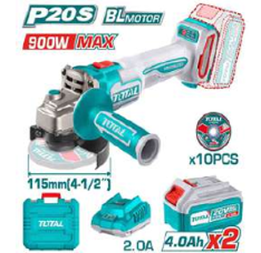 TAGLI211542 Amoladora BRUSHLESS 20V, con 2 Batería y en MALETATOTAL