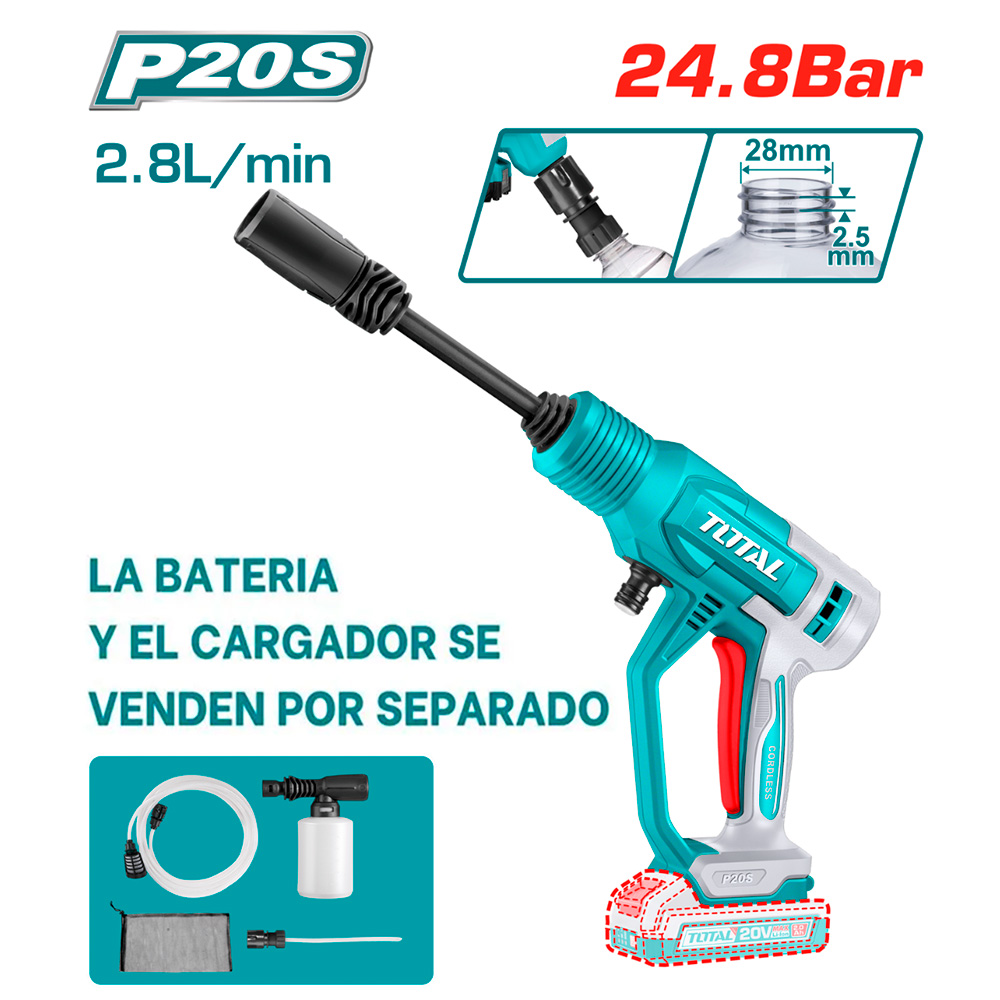[TPWLI2036] TPWLI2036 Hidrolavadora 24.8Bar 20v EQUIPO SOLO TOTAL