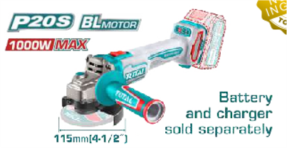 TAGLI27153 Amoladora BRUSHLESS 20VTOTAL