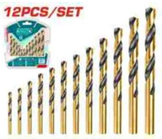 TACSD0125 Jgo x 12pcs Brocas HSS para Metal TOTAL