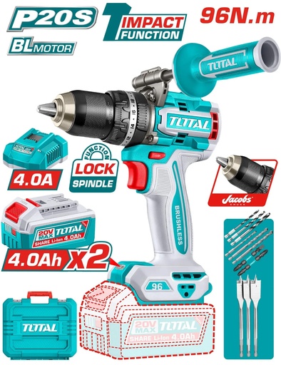Taladro atornillador percutor brushless 20V